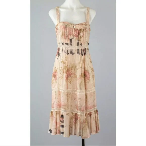 John Galliano Floral Print Peasant Dress - Picture 2 of 13